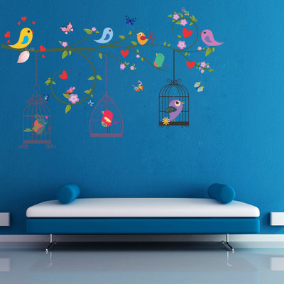 Epithet Studio 78 cm Creatick Studio Olw On A Colourful Tree Wall Sticker Self Adhesive Sticker(Pack of 1)