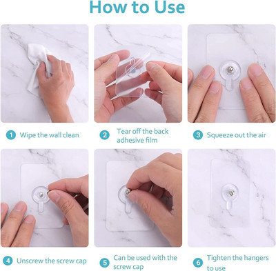 Shreejee 6 cm No-Drilling Waterproof Screw Free Stickers 10 pcs Self Adhesive Sticker(Pack of 10)
