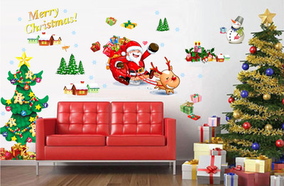 Flipkart SmartBuy 50 cm Santa Claus Christmas Tree Self Adhesive Christmas Sticker (50CM x 70CM) Self Adhesive Sticker(Pack of 1)