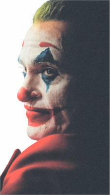 SAI DESIGNS 99 cm happy face joker joker design(33x58) Self Adhesive Sticker(Pack of 1)