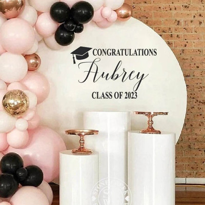 SnappyVinyl 56 cm Custom Name Graduation Party Self Adhesive Sticker(Pack of 1)