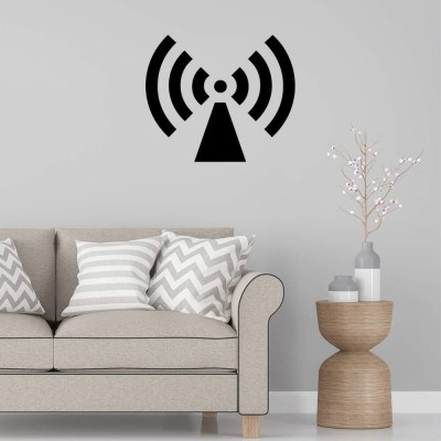 SnappyVinyl 29 cm WiFi Radio Tower Wall Decals, Easy to Apply Self Adhesive Sticker(Pack of 1)