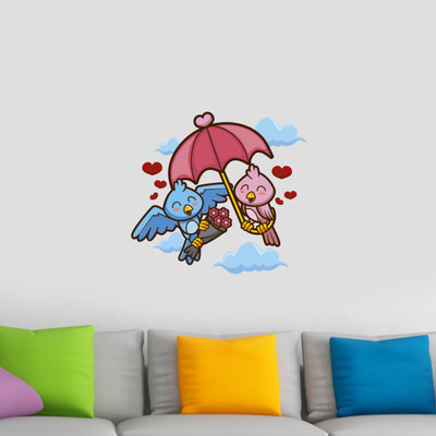Epithet Studio 60 cm Cute Flying Birds Wall Sticker Decal , s 60cm x 65cm Self Adhesive Sticker(Pack of 1)