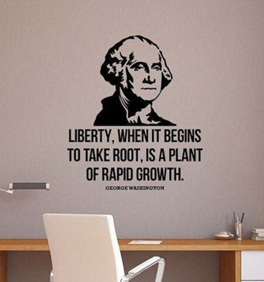 Xskin 62 cm Liberty George Washington Quote Wall Self Adhesive Sticker(Pack of 1)