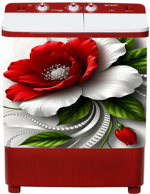 UISSPRODUCT 127 cm Washing Machine Sticker|Decorative Sticker Size 60x90 cm Self Adhesive Sticker(Pack of 1)