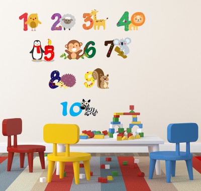 HAPPYSTICKY 100 cm Numbers Removable Sticker(Pack of 1)