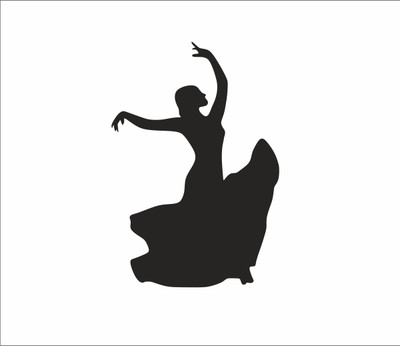 Aashrut decor 76 cm Dancing Girl Black Wall Sticker Self Adhesive Sticker(Pack of 1)