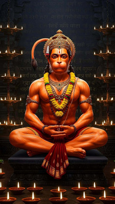 swaroopa 16.5 inch Hanuman ji Sticker Self Adhesive Sticker(Pack of 1)