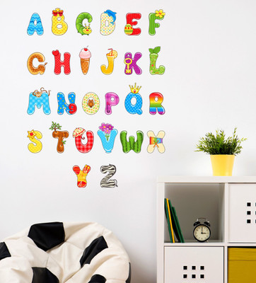 Littlebuds 70 cm English Alphabets Removable Sticker(Pack of 1)