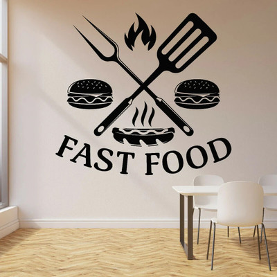 Xskin 30 cm Fast Food Sign Window Self Adhesive Sticker(Pack of 1)