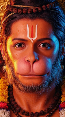 swaroopa 16.5 inch Hanuman ji sticker Self Adhesive Sticker(Pack of 1)