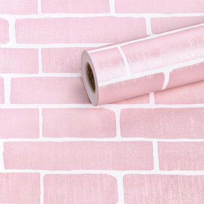Oren Empower 330 cm 9249 Abstract Decorative Pink Bricks Waterproof Self Adhesive 45X330cm Self Adhesive Sticker(Pack of 1)