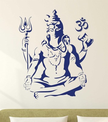 Xskin 50 cm Lord Shiva Om Meditating , Wall Sticker Easy to Apply and Remove Self Adhesive Sticker(Pack of 1)