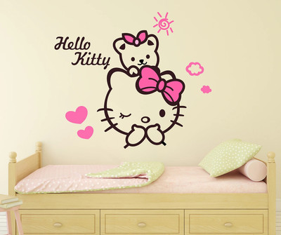 Wallme 80 cm Hello Kitty | Non-Reusable Sticker Self Adhesive Sticker(Pack of 1)