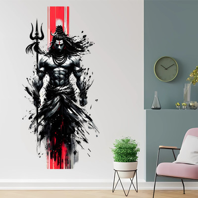 WallBiirds 60 cm Cool shiva wall sticker Self Adhesive Sticker(Pack of 1)