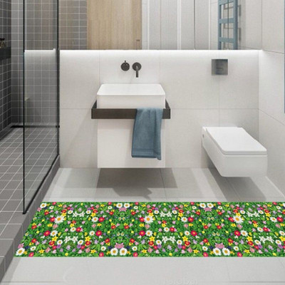 JAAMSO ROYALS 90 cm Geen Grass Floral Garden Vinyl Home Décor WallSticker (60 CM x 90 CM) Self Adhesive Sticker(Pack of 1)