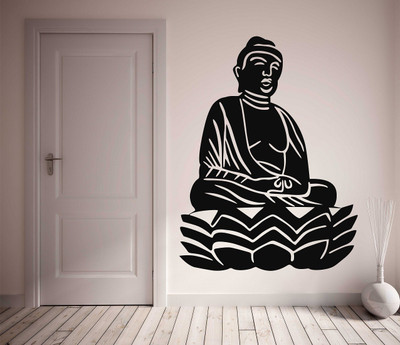 WALLARSH 70 cm Buddha Removable Sticker(Pack of 1)