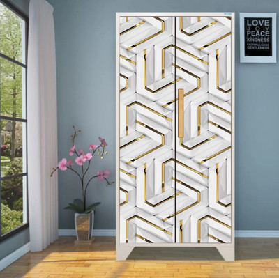 Shree Shyam 213 cm 3D Embossed Decorative Almirah wallpaper Self Adhesive Sticker(Pack of 1)