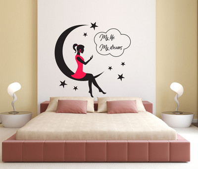 MIIKOR 70 cm My Life My Dreams | Non-Reusable Sticker Self Adhesive Sticker(Pack of 1)
