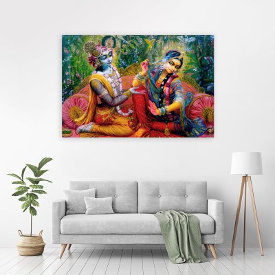 Zrintly 91 cm Lord Radha Krishna (Posters-36Inch X 24Inch) Self Adhesive Sticker(Pack of 1)