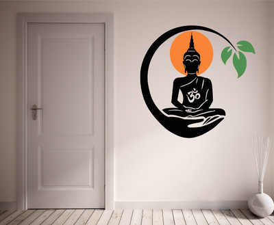 Wallzone 70 cm Budha Removable Sticker(Pack of 1)