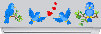 Happy Customise 47.5 cm Flaying Birds Family Split AC Self Adhesive Sticker(Pack of 1)