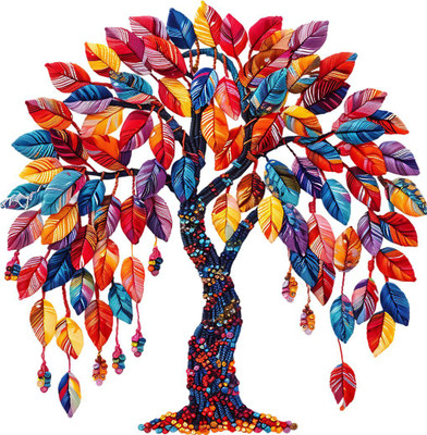 SoFFXia 18 inch Trendy Design Tree Wall Sticker For Living Room, Home Decorative, Hall ED_1145 Self Adhesive Sticker(Pack of 1)