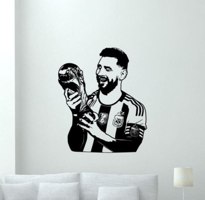 SnappyVinyl 65 cm Messi Wall Self Adhesive Sticker(Pack of 1)