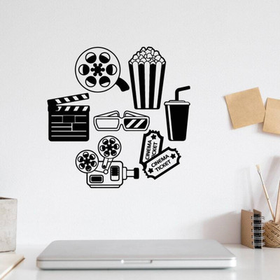 SnappyVinyl 27 cm Cinema Wall Sticker PVC Vinyl Self Adhesive Sticker(Pack of 1)