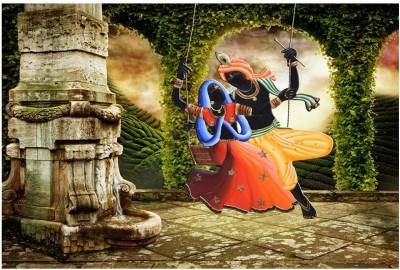 ZEN TREK 45 cm Canvas Radhe Krishna HD Digital Print Self Adhesive Sticker(Pack of 1)