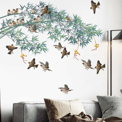 SmartWindow 30 cm Nature Design with Birds Self Adhesive Home Décor Wall Sticker (30 CM X 90 CM) Self Adhesive Sticker(Pack of 1)