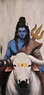 swaroopa 16.5 inch Shiv Shankar Mahadev Sticker Self Adhesive Sticker(Pack of 1)