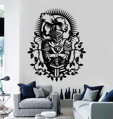 SnappyVinyl 27 cm Medieval Warrior Knight Self Adhesive Sticker(Pack of 1)