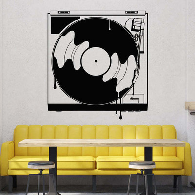 Xskin 27 cm Record Player Dripping Musical Self Adhesive Sticker(Pack of 1)