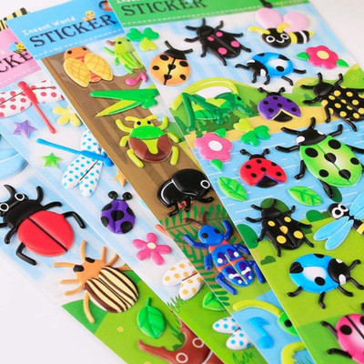 heet 16 cm Colorful Butterfly & Ladybug Sticker Set - 12 Sheet for DIY Projects Self Adhesive Sticker(Pack of 1)