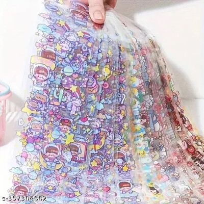 The Unique Collection 15 cm Cute Cartoon Theme Kawaii Stickers-20 Pet Sheets For Project Removable Self Adhesive Sticker(Pack of 1)