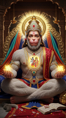 swaroopa 16.5 inch Hanuman ji sticker Self Adhesive Sticker(Pack of 1)
