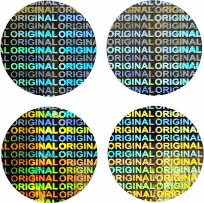 Jacklabels 2 cm Original Hologram sticker 20mm X 20mm Golden color Non-Reusable Sticker(Pack of 1225)