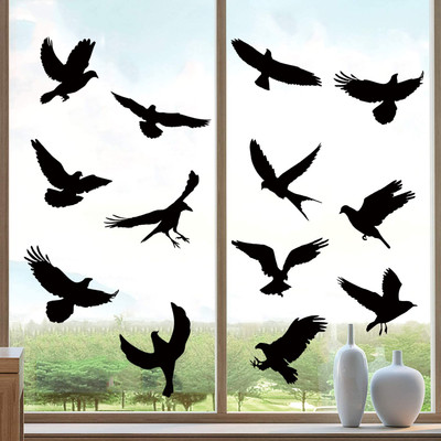 Xskin 60 cm Black bird window electrostatic bird , Wall Sticker Easy to Apply and Remove Self Adhesive Sticker(Pack of 1)