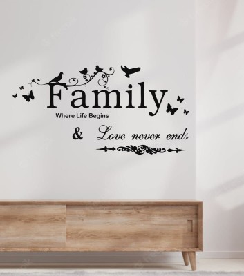 CreativeEdge 58 cm Family Where Life Begins Wall Sticker Self Adhesive Sticker(Pack of 1)