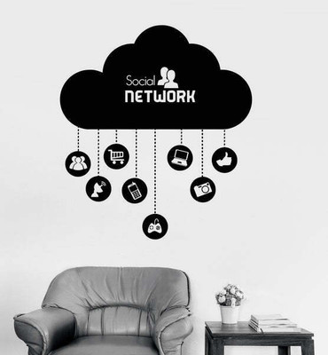 Xskin 27 cm loud Social Network Computer Self Adhesive Sticker(Pack of 1)