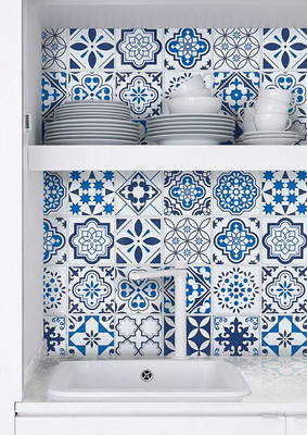 SOJITRA EXPORT Vinyl Classics Blue Wallpaper(L x W: 200 cm x 60 cm)