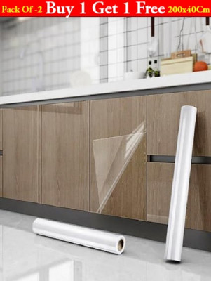 Decor1ders 400 cm Transparent Wallpaper For Furniture, Waterproof Wallpaper Sheet Self Adhesive Sticker(Pack of 2)