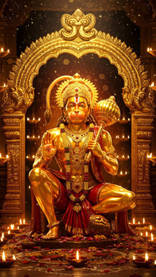 swaroopa 16.5 inch veer hanuman A3 size non tearable sticker Self Adhesive Sticker(Pack of 1)