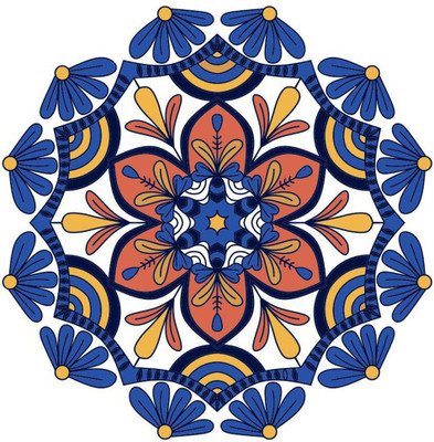 STICKER STUDIO 38 cm Rangoli Sticker Self Adhesive Sticker(Pack of 1)