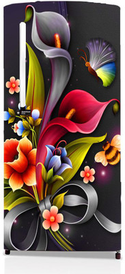 Durga Quality Creation 124.46 cm Fridge Sticker single door waterproof sticker decal sticker size 24x49 inch Self Adhesive Sticker(Pack of 1)