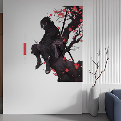 WallBiirds 60 cm Sasuke Uchiha Naruto Anime wall sticker Self Adhesive Sticker(Pack of 1)