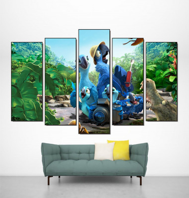 parth decor 91 cm RIO MOVIE CARTOON CHARACTERS WALL STICKER (91X58) CM Self Adhesive Sticker(Pack of 1)