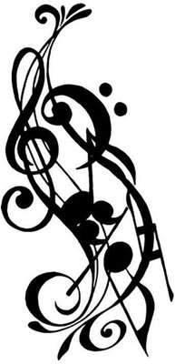 SnappyVinyl 29 cm Music Notes Wall Decals, Easy to Apply Self Adhesive Sticker(Pack of 1)