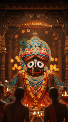 swaroopa 16.5 inch Shree Jagannath Ji sticker Self Adhesive Sticker(Pack of 1)